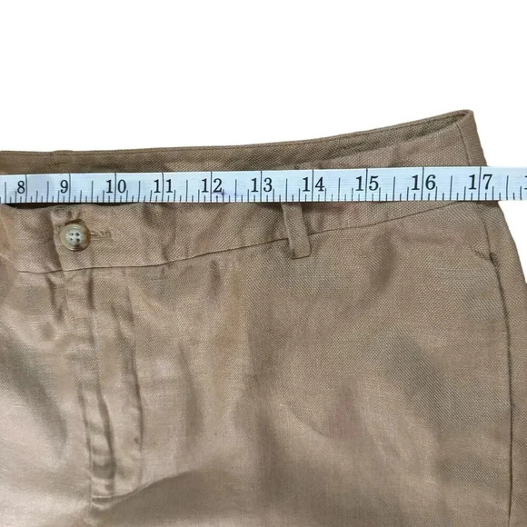 Ralph Lauren 100% Line Light brown Women’s pleated twill wide legs pants Sz 12 - Picture 7 of 9